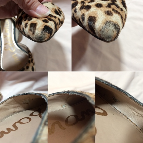 Sam Edelman Leopard Print Calf Hair Pointed Toe Rodney D’orsay Flats - Picture 10 of 11